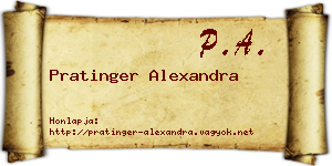 Pratinger Alexandra névjegykártya